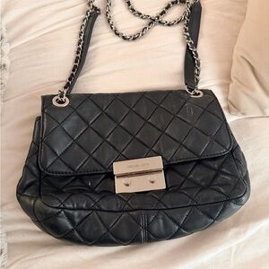 Michael Kors Black Quilted Leather Shoulder Bag